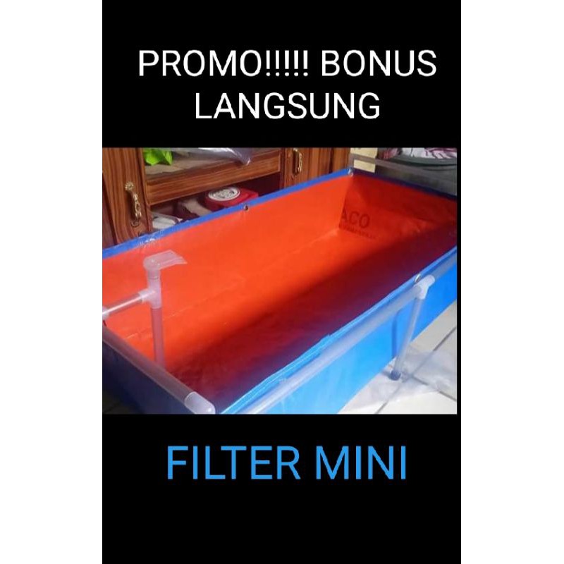 kolam terpal+rangka+pompa+(bonus filter kecil)