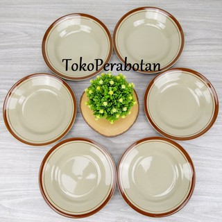 TOKOPERABOTAN Piring Makan Keramik Coklat Lucky 8 inchi TOKOPERABOTAN Piring Makan Keramik Coklat Lucky 8 inchi