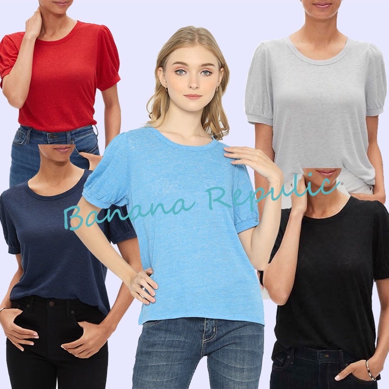 lovemecorner BANANA REPUBLIC LINEN PUFF BLOUSE WANITA CASUAL BAJU WANITA BAHAN LINEN BANYAK WARNA