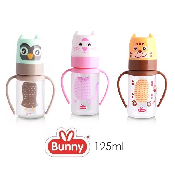 Botol Susu Dot Anak Lusty Bunny Karakter Feeding Bottle With Handle 125ml &amp; 250ml