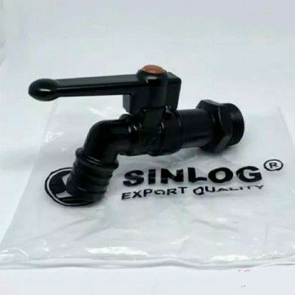 Kran Tembok Besi SINLOG Body Hitam 1/2"