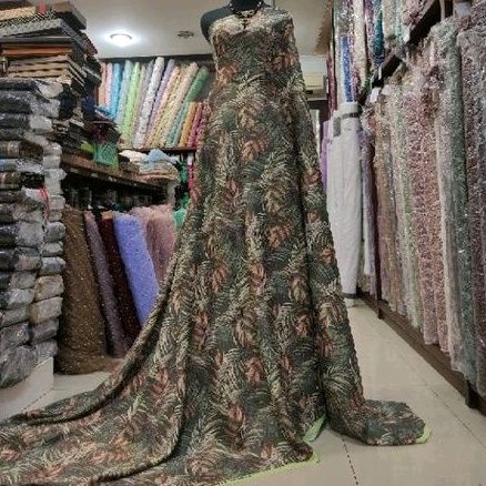 Kain Silky Armany Motif Daun Abstrak G13326DT Colour C.