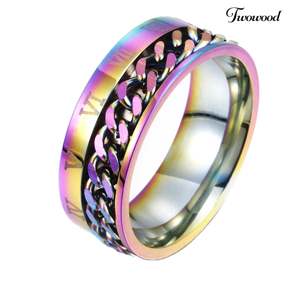 Cincin Rantai Bahan Titanium Steel Untuk Unisex