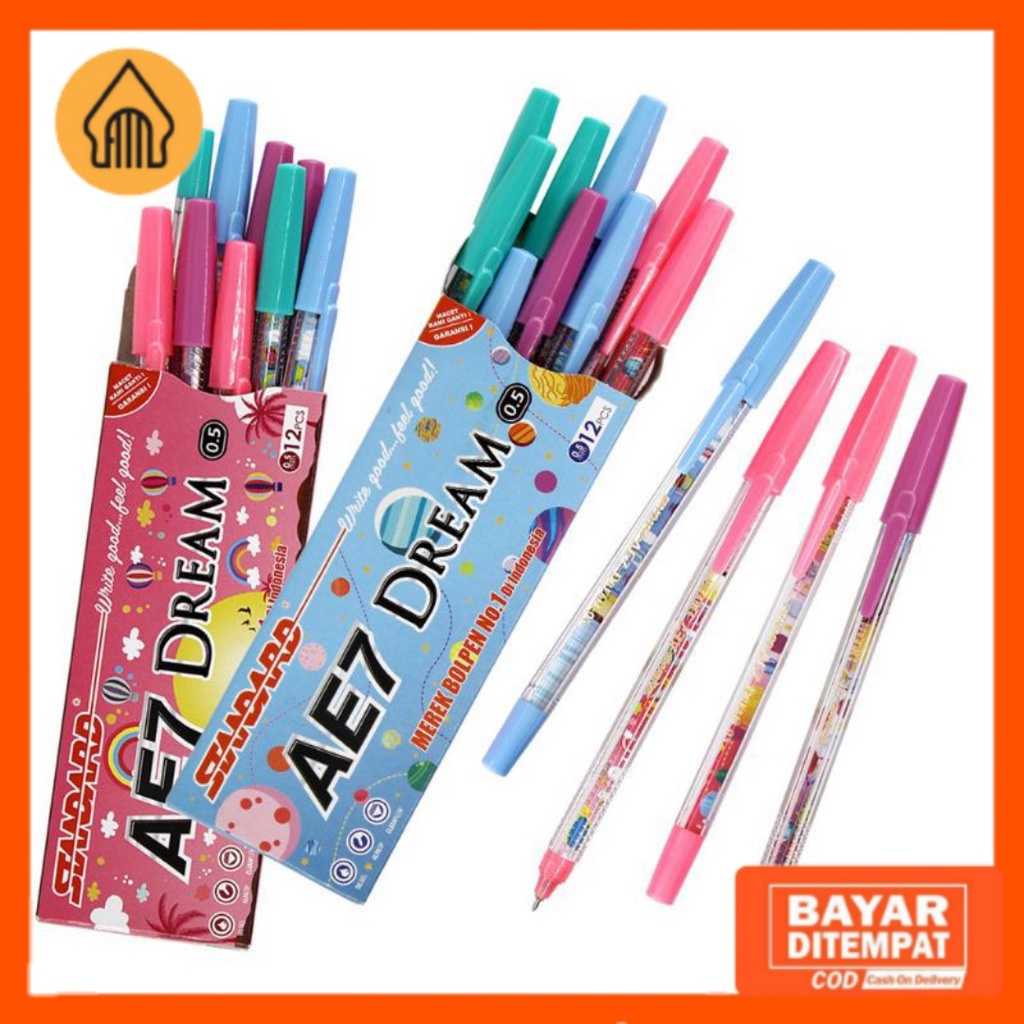 

Pulpen Bolpen Pen Standar AE7 Hitam, AE7 Dream