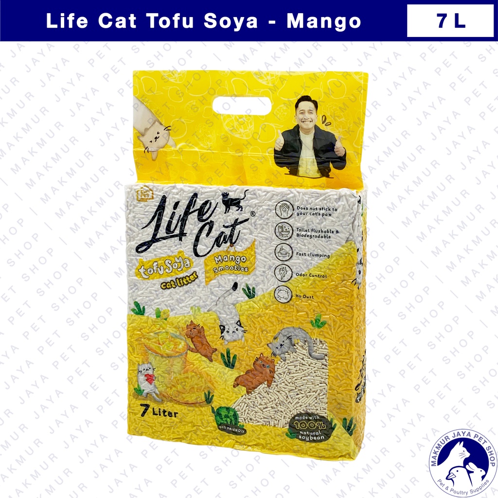 Life Cat Tofu Soya Cat Litter 7L - Pasir Kucing Tofu Gumpal 7 Liter