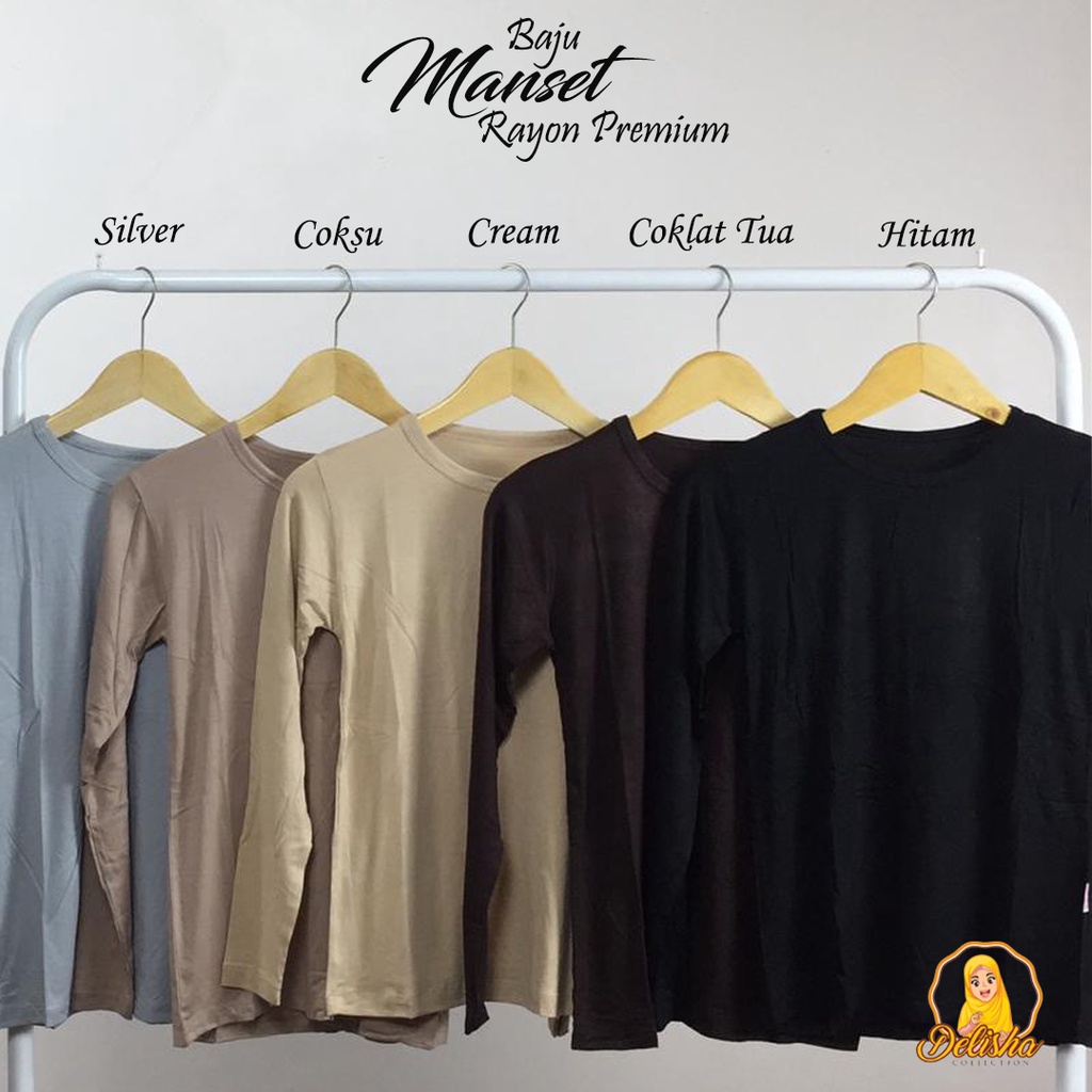 Baju Manset Lengan Panjang Basic Oblong Rayon Premium 3L(Jumbo) Daleman Wanita By : Islah