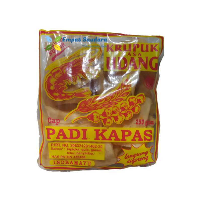 KERUPUK UDANG CAP PADI KAPAS KEMASAN  250 GRAM Shopee 