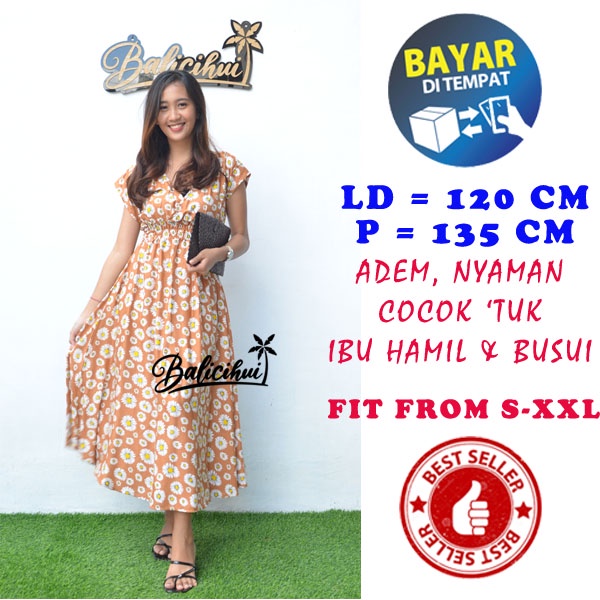 Balicihui Dress Moza Lengan Dress Busui Dress Menyusui Dress Bali Dress Kasual Elegan Nyaman Dipakai