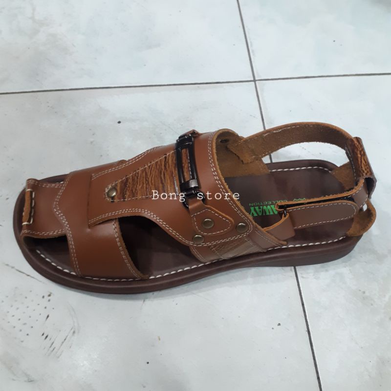 Sepatu sandal pria tali kulit asli sandal pria slide tali kulit asli sandal sepatu pria casual