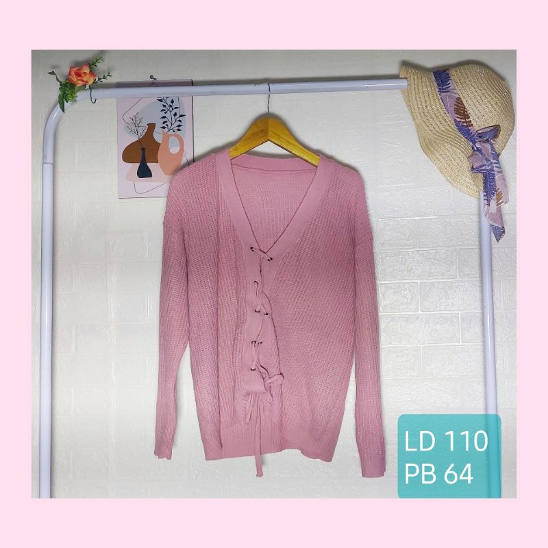 Sweater Rajut  Pinky Preloved | Sweater Wanita Rajut