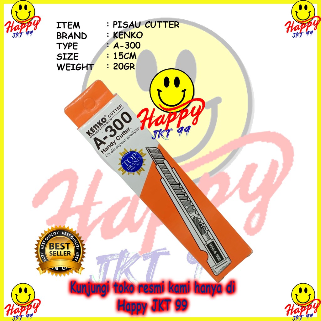 [ HAPPY JKT 99 ] PISAU CUTTER KECIL KENKO A-300 A300 A 300