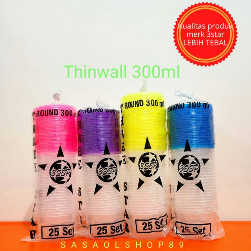 Thinwall bowl 300ml warna mangkok makan plastik