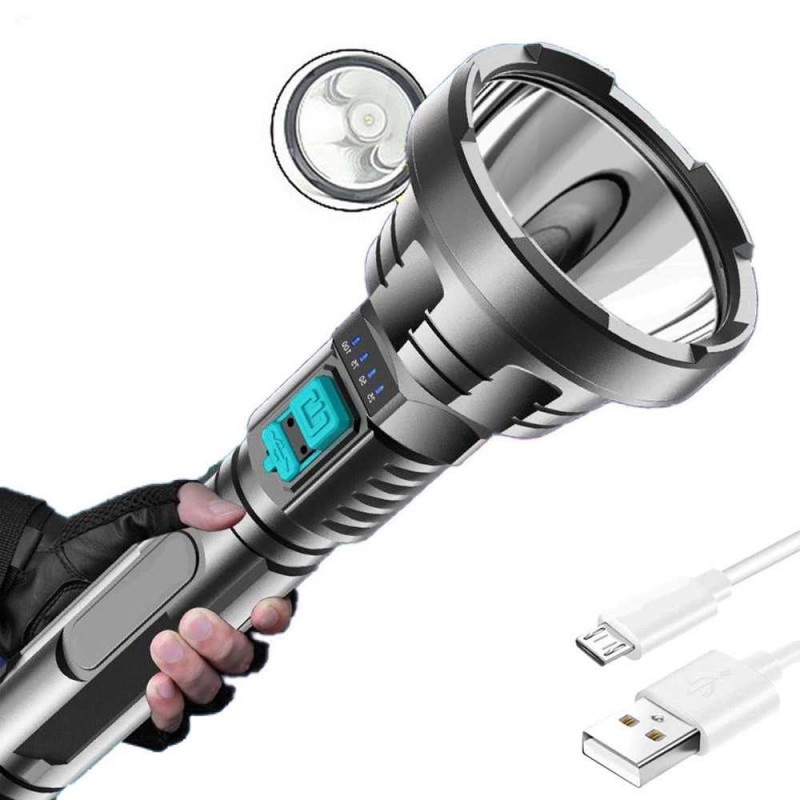 Senter LED Cree XPE 500 Lumens USB Rechargeable 2000mAh Waterproof