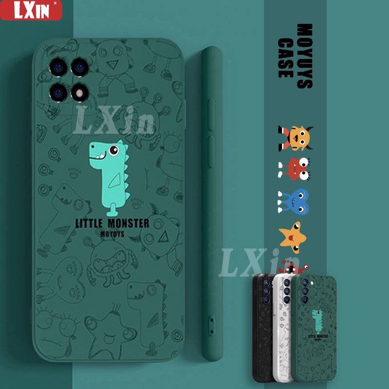 Case Monster Kecil Realme C55 C53 Realme 10 8i C11 2021 C2 C25 C25S 5I 5 6I OPPO A16 A15 A15S A54 A94 Reno 6 A5S A3S Soft Silicone Cover Liuxin