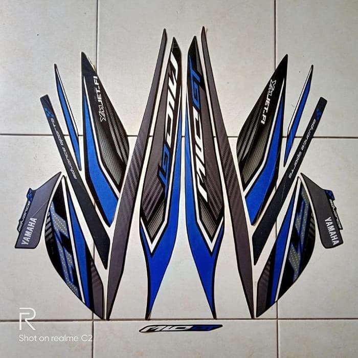 stiker striping motor yamaha mio gt 2013 hitam-biru