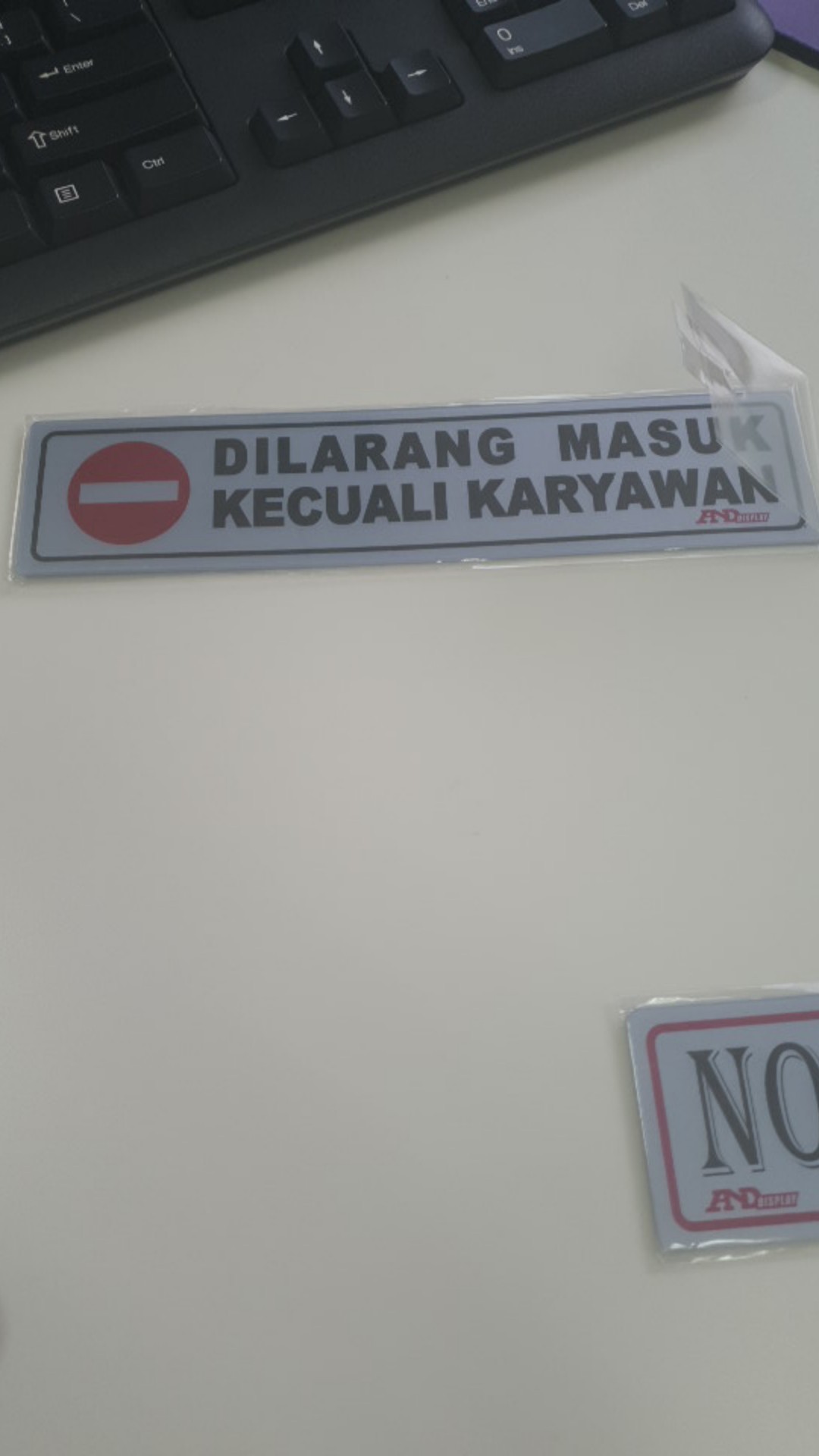 Signage Dilarang Masuk 4,5x19,5cm Sign Petunjuk Simbol Logo Peringatan