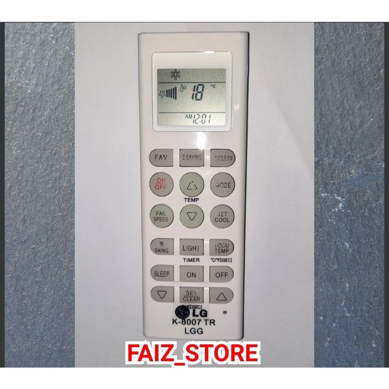 Remote AC LG  Hercules Jetcool K-8007TR Free Baterai