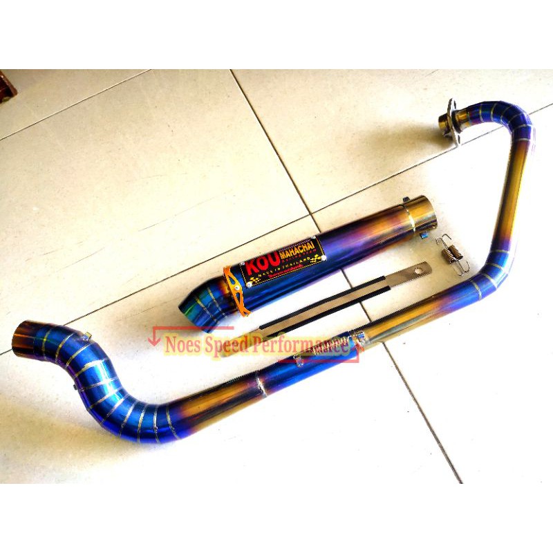 TERLARIS & TERMURAH Knalpot racing Kou Bluemoon Leher Cobra Kanan Vixion old/NVL/ANV, Satria FU