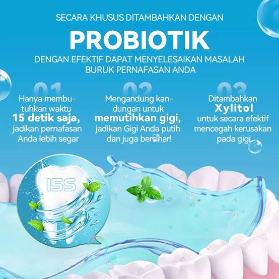 MeToo Mouthwash Obat Kumur Probiotik Perontok Plak Gigi Penyegar Nafas