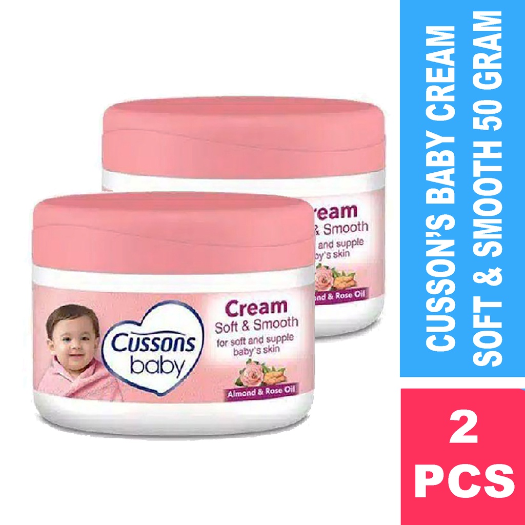 [ 2 PCS ] Cussons Baby Cream Soft &amp; Smooth - Krim Bayi 50gr X 2