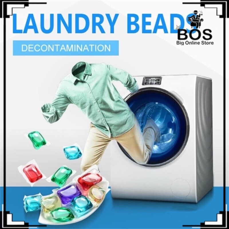 BOS - SABUN GEL LAUNDRY BEADS | LAUNDRI DETERGENT CUCI BAJU KAIN (10 PCS)