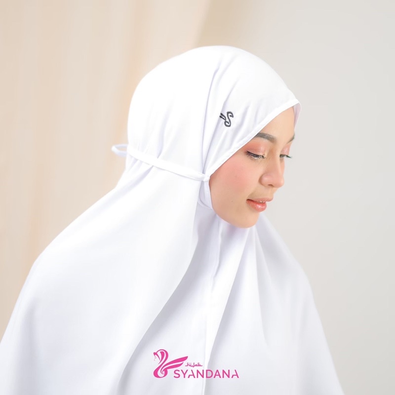 Nesya Tali Putih by Hijab Syandana Khimar Instan Kekinian Bergo Kerudung Daily