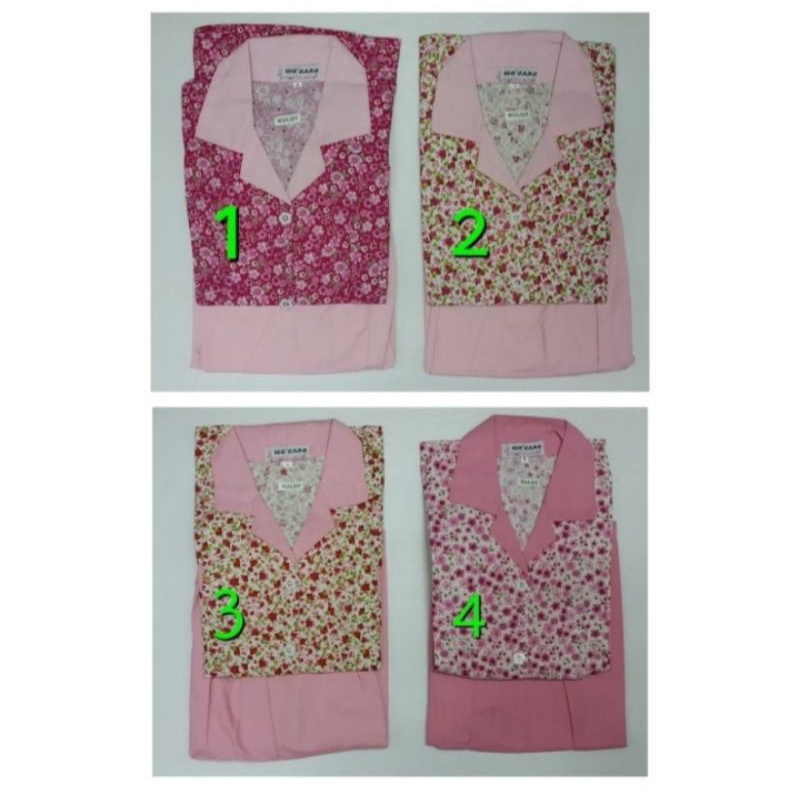 Baju Seragam Baby Sitter Kulot Motif Bunga | Baju Suster Kulot | Baju Suster Celana Pendek