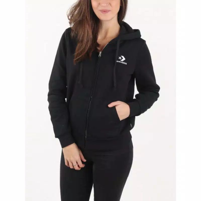 Zip Hoodie Converse Chevron black womens