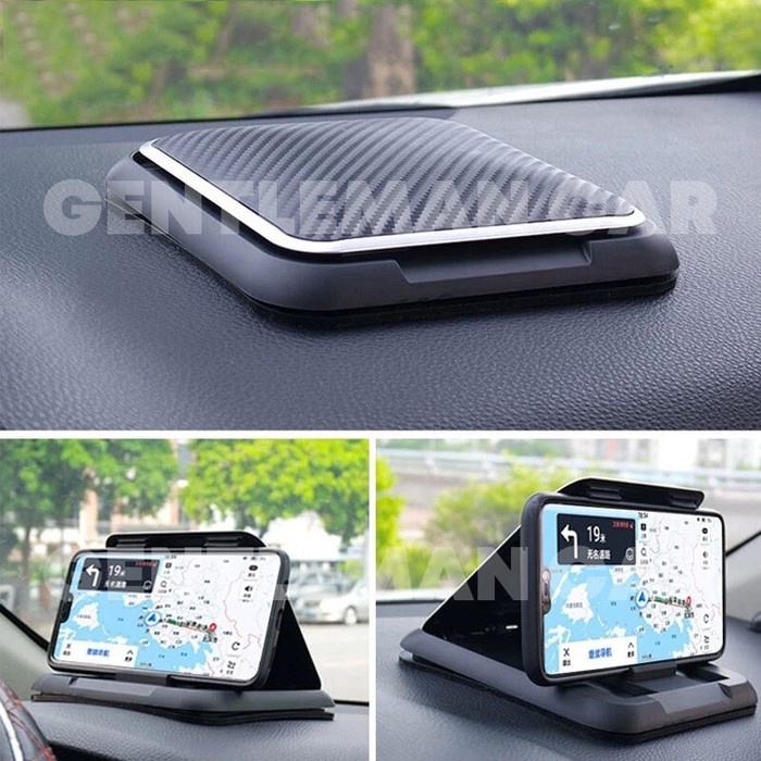 Premium Carbon Car Phone Holder Dashboard Holder SmartPhone GPS Mobil Universal