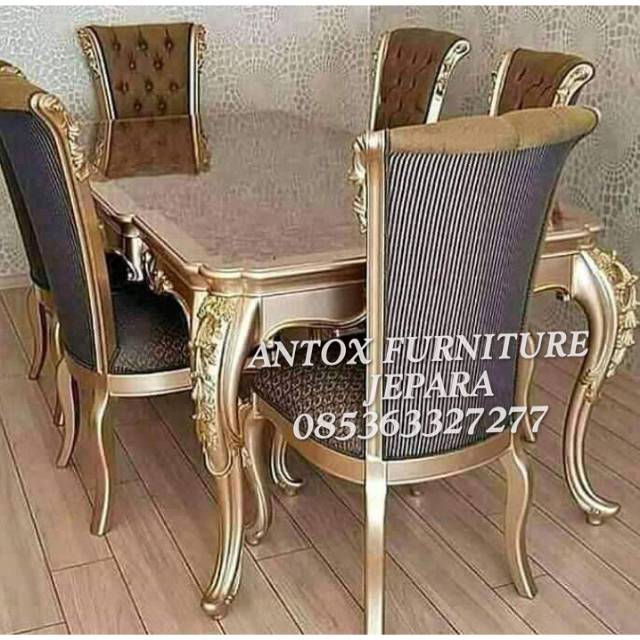Meja makan ukiran kursi makan ukiran mewah mebel Jepara
