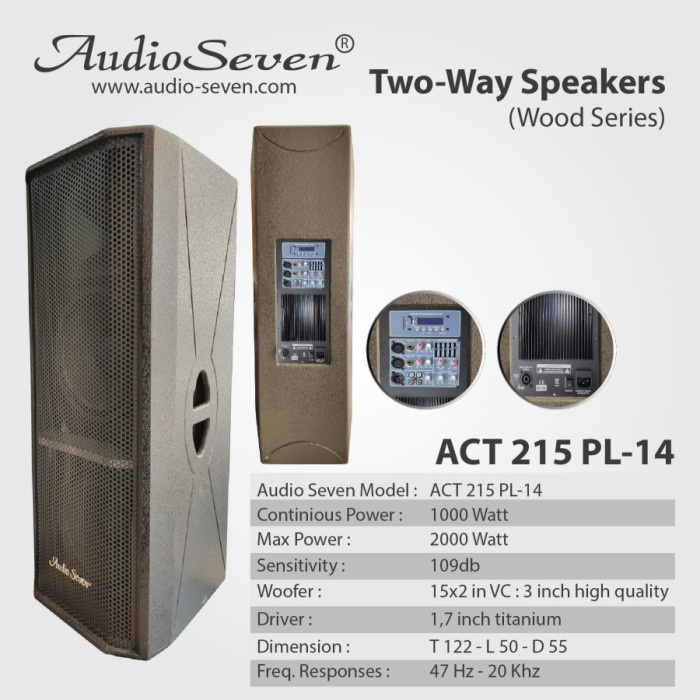 Speaker Aktif Audio Seven Double Doble 15 Inch 215 PL-14 Original
