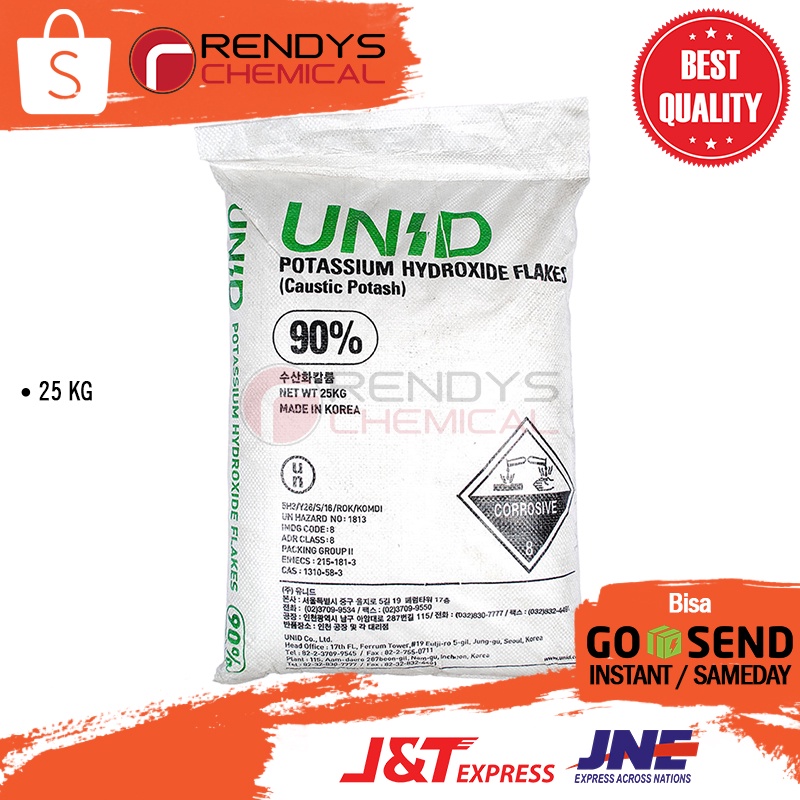 [ 1 SAK / 25KG ] KOH EX UNID KOREA / Potassium Hydroxide / Kalium Hidroksida / Caustic Potash