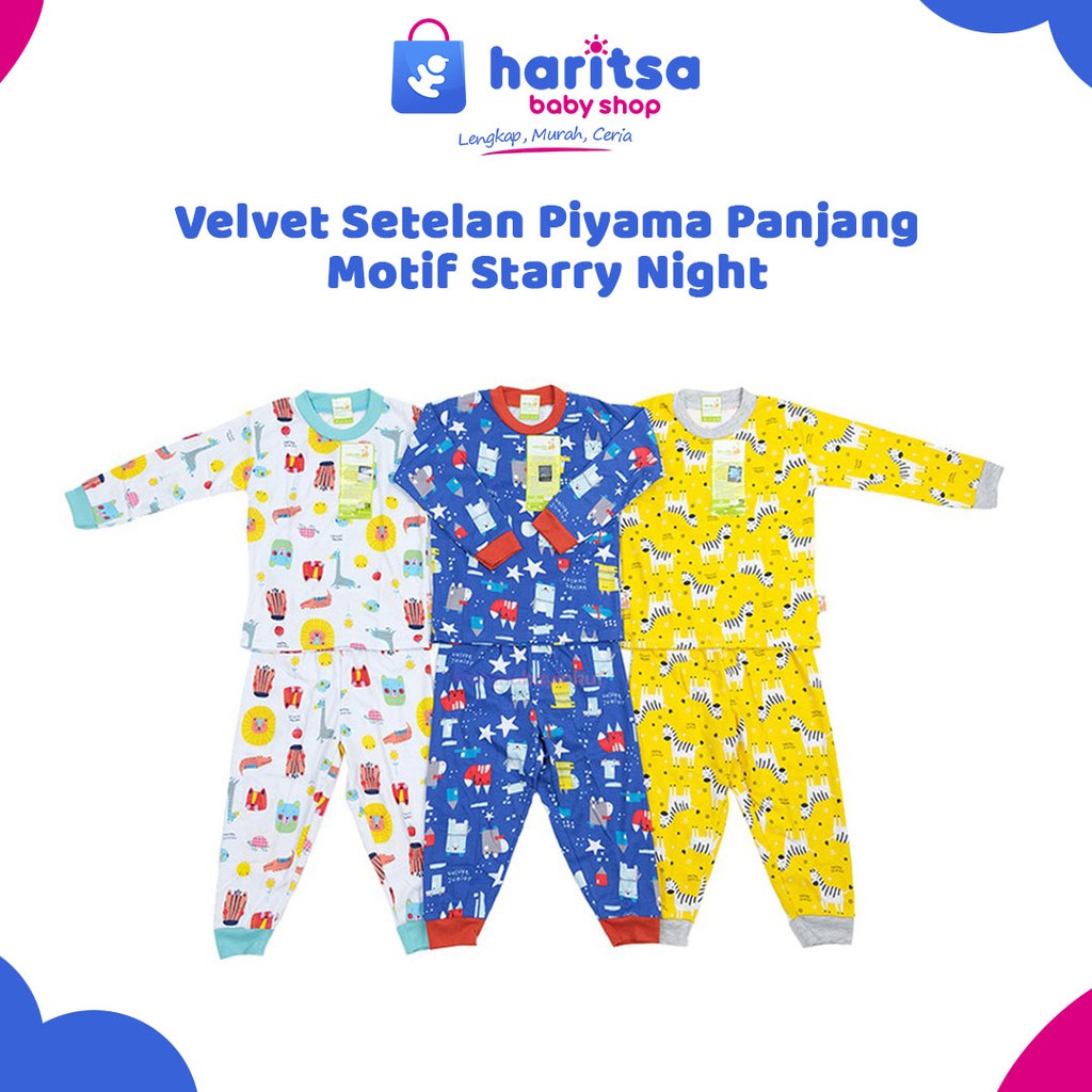 Velvet Starry Night Setelan Piyama / Baju Tidur Anak / Piyama Anak