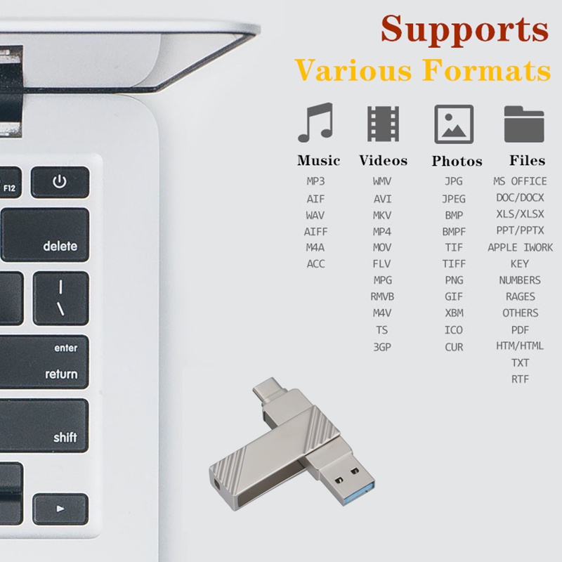 Pendrive 2 in 1 Type-c Metal 1TB High capacity High s peed Type-C Dual USB Flash Memory Drive