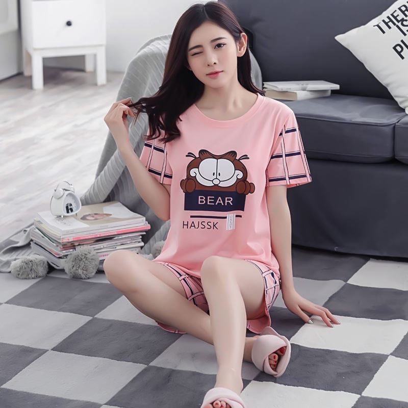 Lilipop.id  Baju Tidur Wanita Garfield HP Hot pants Celana Pendek Allsize Baby Doll Bahan Kaos Dewasa