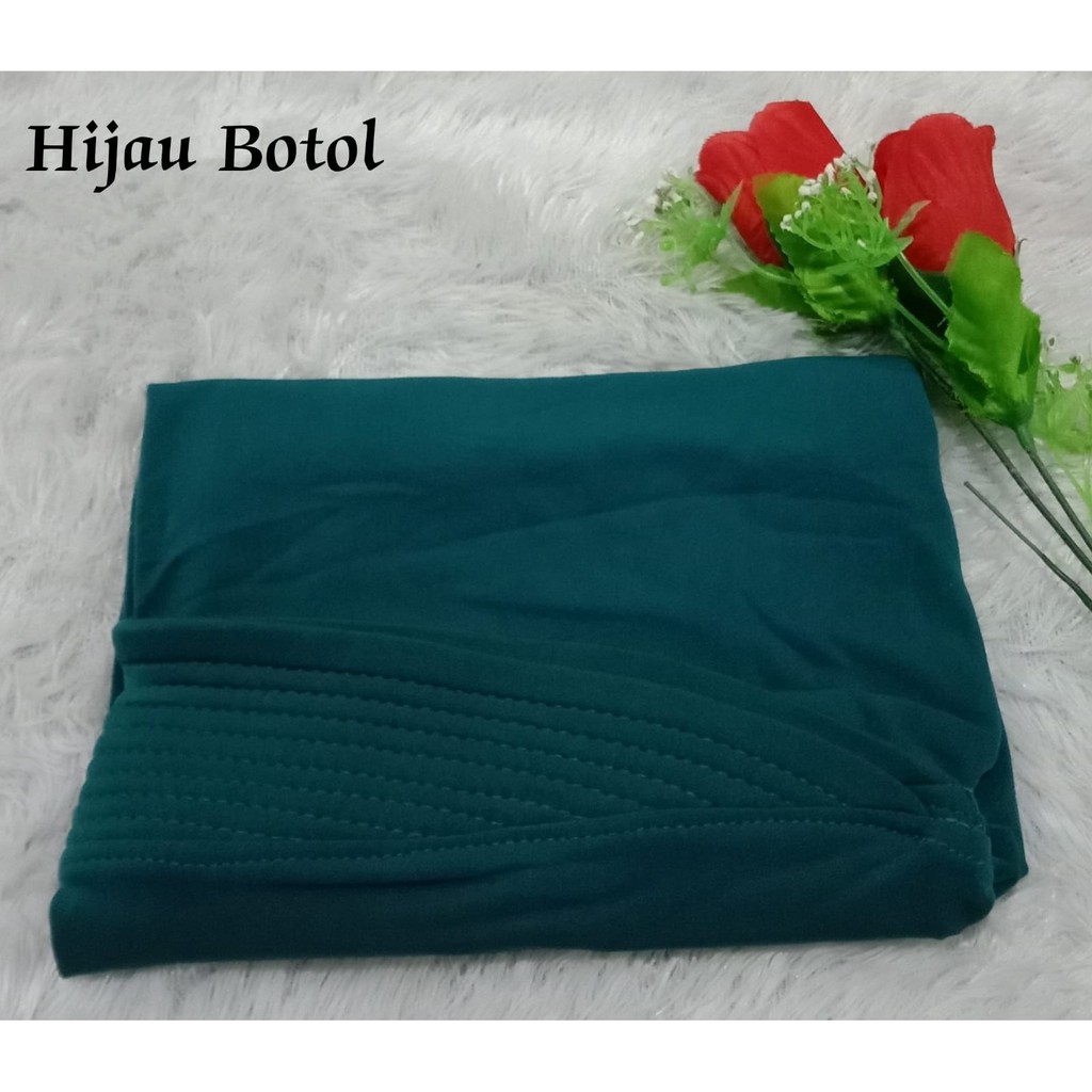 Best Seller...!!! Bergo Oval Polos / Hijab Harian Simple-Hijau Botol