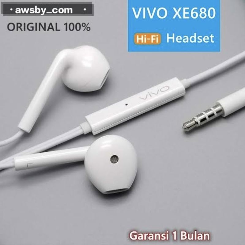 [XE-680] EARPHONE VIVO ORI EXTRA BASS HEADSET VIVO Y11 Y12 Y19 V11 V17 Y20 Y20S  Y30 Y21S Y50