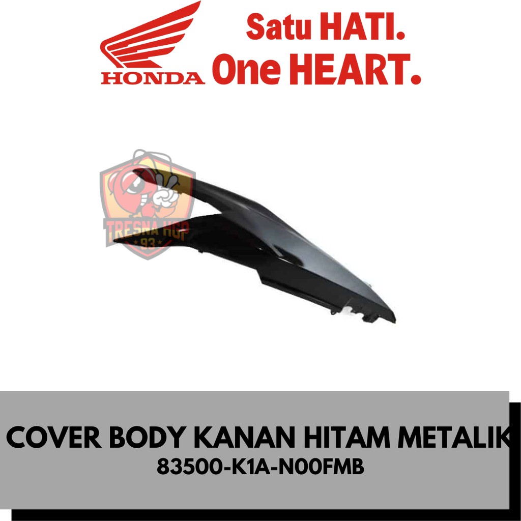 83500-K1A-N00FMB COVER BODY HITAM METALIK BEAT LED K1A ORIGINAL | COVER R BODY HITAM METALIK 83500K1