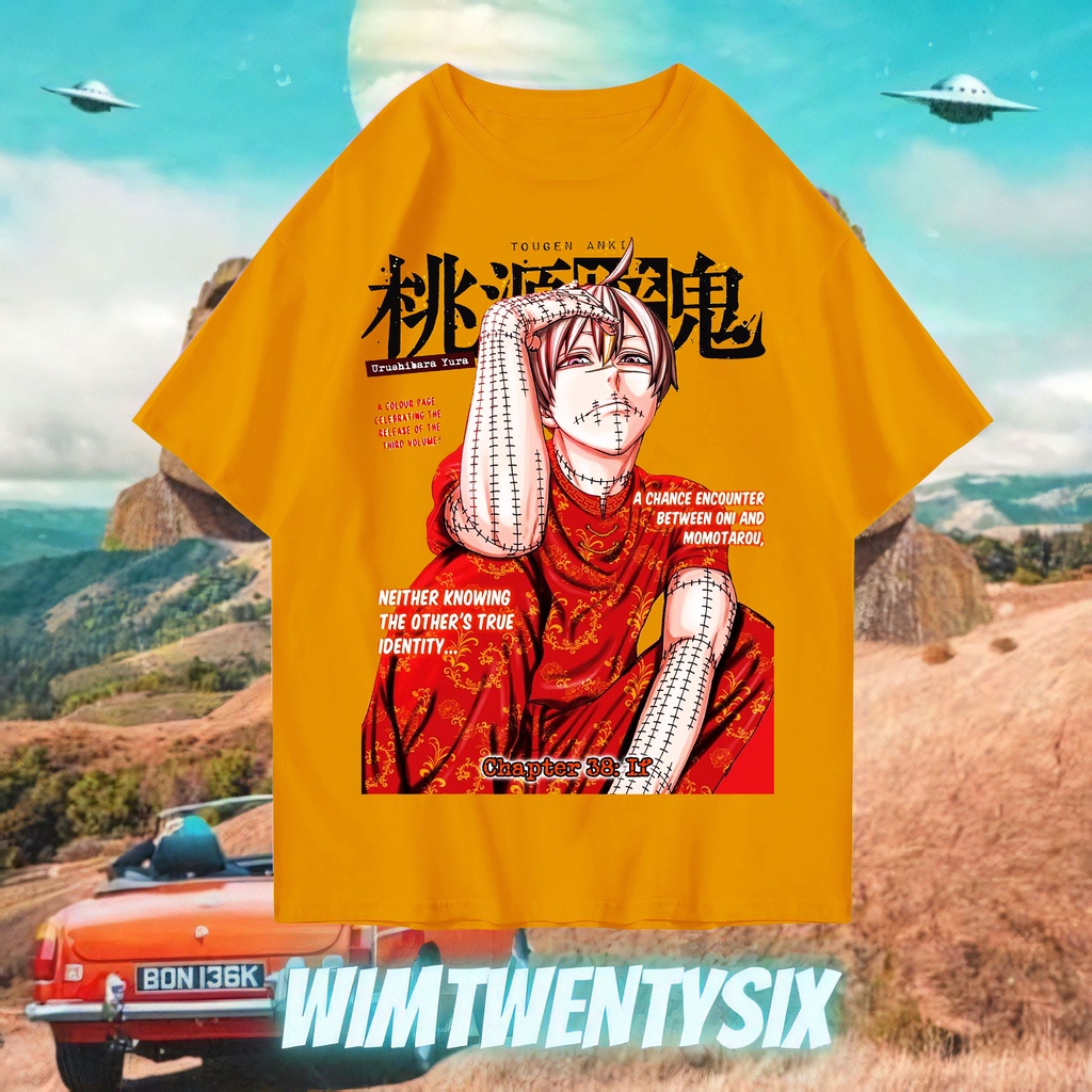 KAOS TOUGEN ANKI VINTAGE TEE ( OVERSIZE KUNING MUSTARD T- SHIRT )