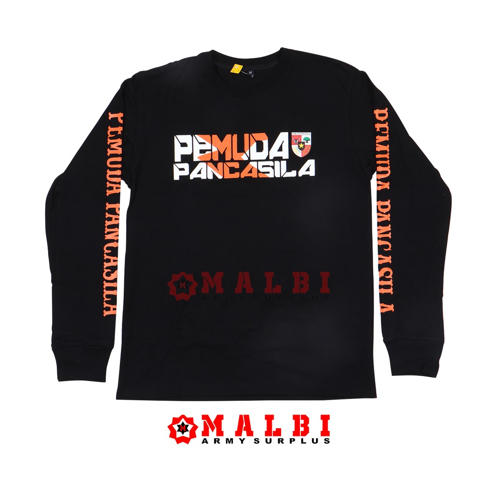Kaos PEMUDA PANCASILA PP Panjang Tulisan Oren Putih