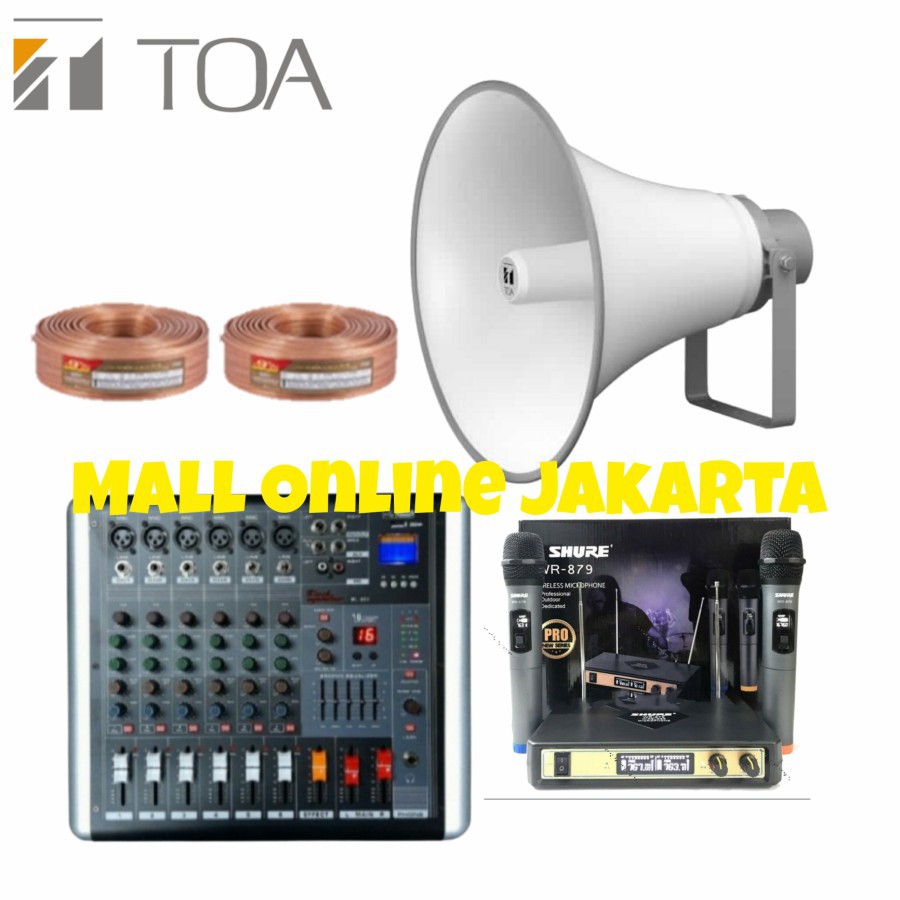 Paket sound system Masjid power mixer 6 channel Original Mic wireless