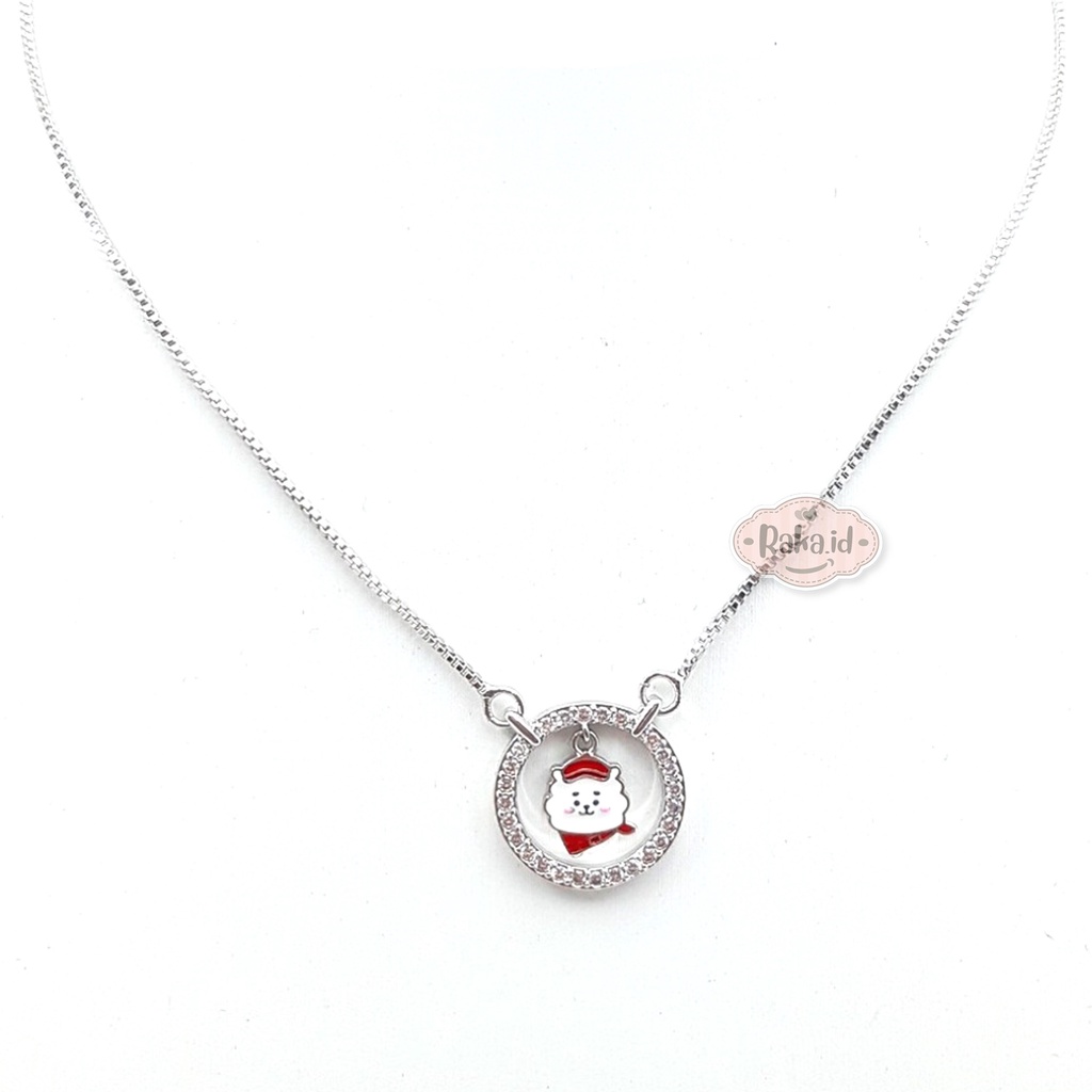 Kalung Anak Rantai Italy Motif RJ Syal Merah BT21 BTS Perhiasan Cantik Anak 1131