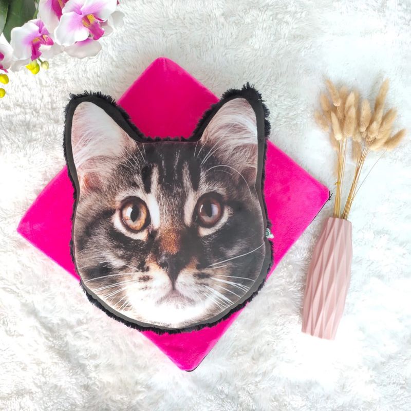 Bantal kepala kucing / hadiah bantal lucu