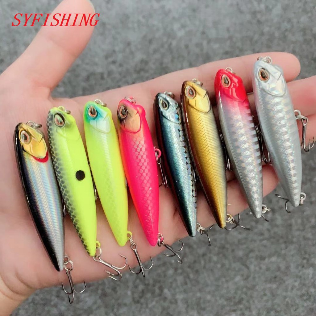 SYFishing 1Pcs Popper Umpan Pancing 6.5cm 6g Replica DW59 Floating Pencil Fishing Lure Ikan Bass Wobbler Kail Bait