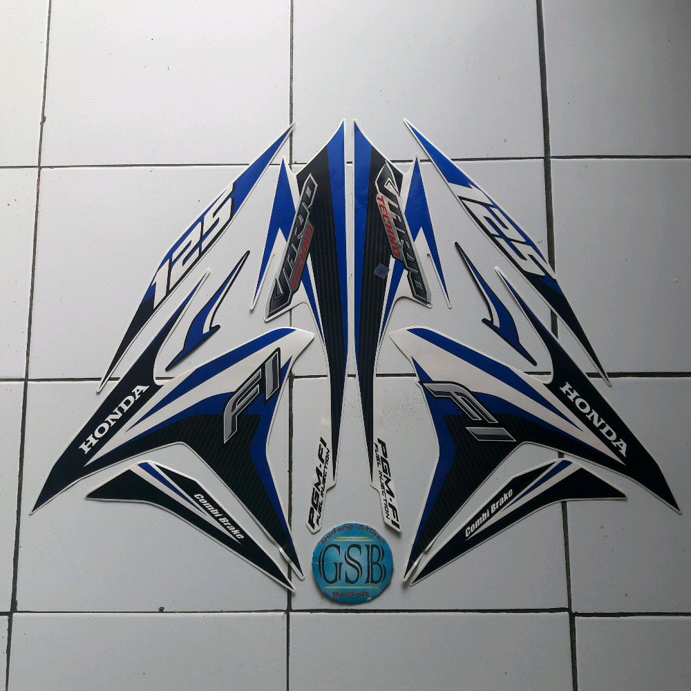 Jual Variasi Striping Stiker Motor Vario 125 2014 Putih Biru Indonesia Shopee Indonesia