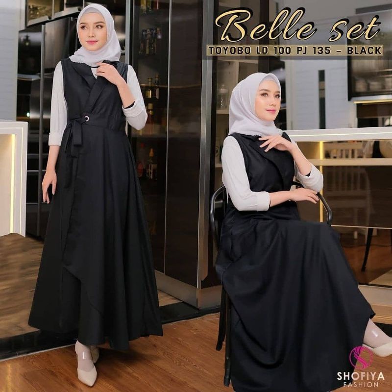 Belle set - Gamis wanita terbaru 2021- Bahan Toyobo - Dress Muslimah
