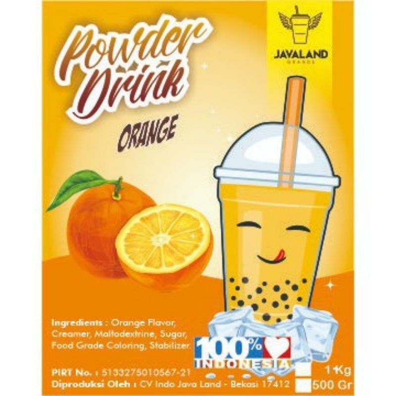 

Orange (jeruk). Bubuk perasa minuman (powder drink) Javaland