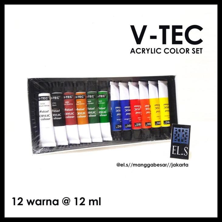 

BISA COD V-TEC ACRYLIC SET 12 WARNA 12 ML TUBE ( CAT AKRILIK ) TERBAIK 11