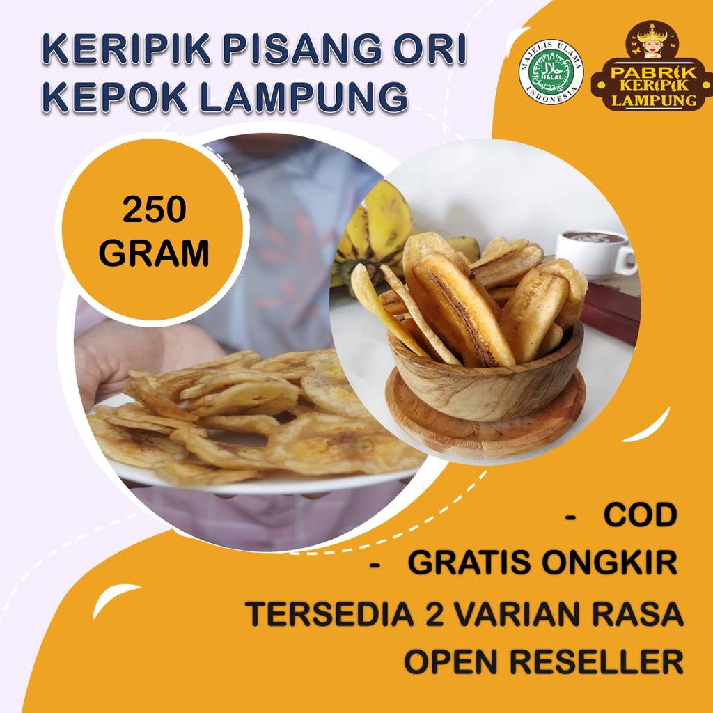 

250 Gr Keripik Pisang Ori Gurih dan Manis By PABRIK KERIPIK LAMPUNG