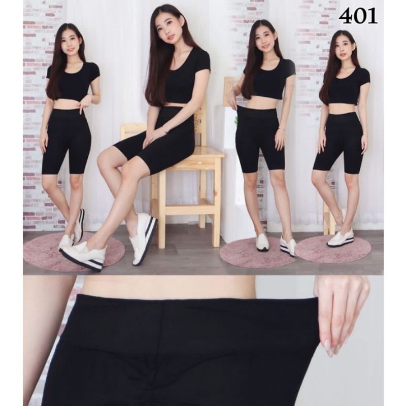 501 Legging Pendek 2per4 Polos / Legging selutut / Legging import / Legging wanita / Fitness Pants / Biker pants / Legging selutur 50cm Import / Legging pendek highwaist import kekinian / celana legging wanita